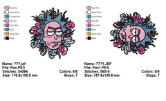 Rick and Morty Embroidery Design – 2 Sizes - FineryEmbroidery