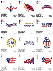 American Pride - Pack of 20 Designs - Embroidery Design