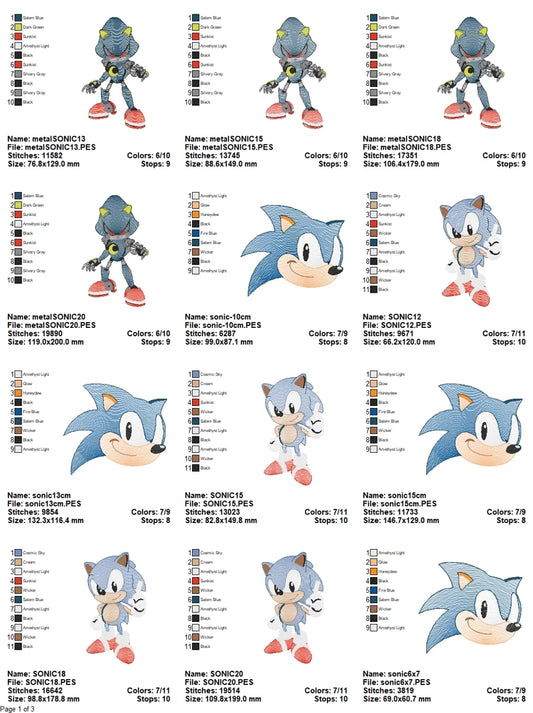 Ultimate Sonic Embroidery Design Pack