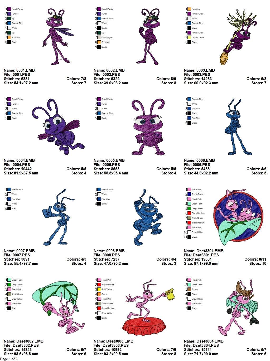 Bugs: A Miniature Adventure - Pack of 28 Designs - Embroidery Design