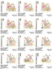 Easter Bunny Embroidery Designs - Cute Rabbit & Egg