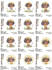 Baby Girl Embroidery Designs Pack - 5 Designs - Multi size