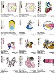 Magical Alice in Wonderland Embroidery Design Pack - 80 Unique Patterns!