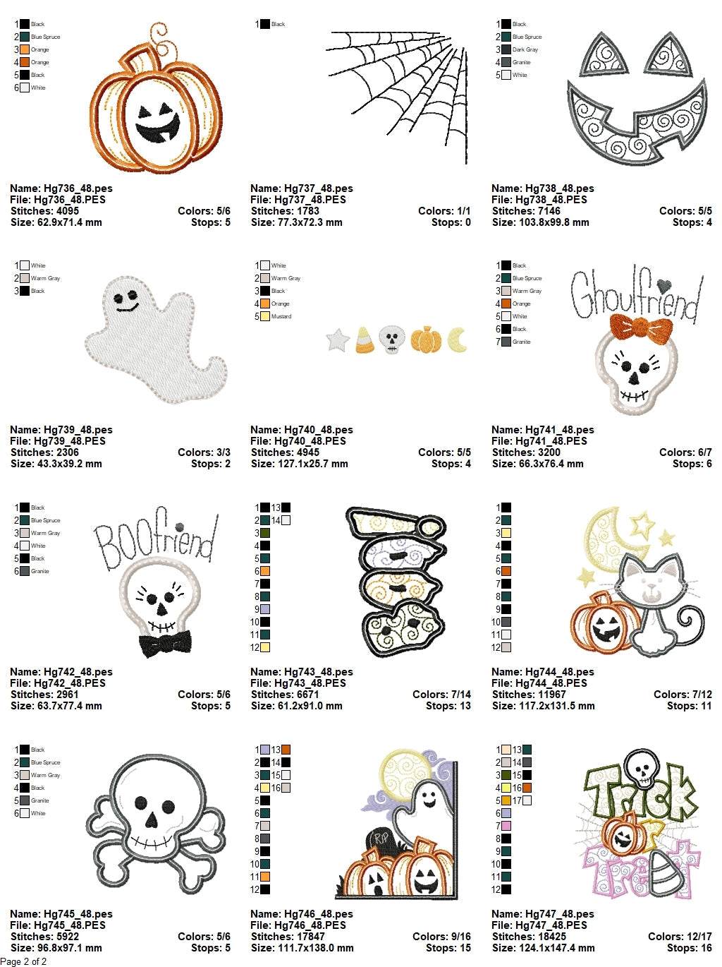 Halloween Treats Bundle - 24 Embroidery Designs