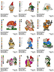 Gnomes - Pack of 34 Designs - Embroidery Design