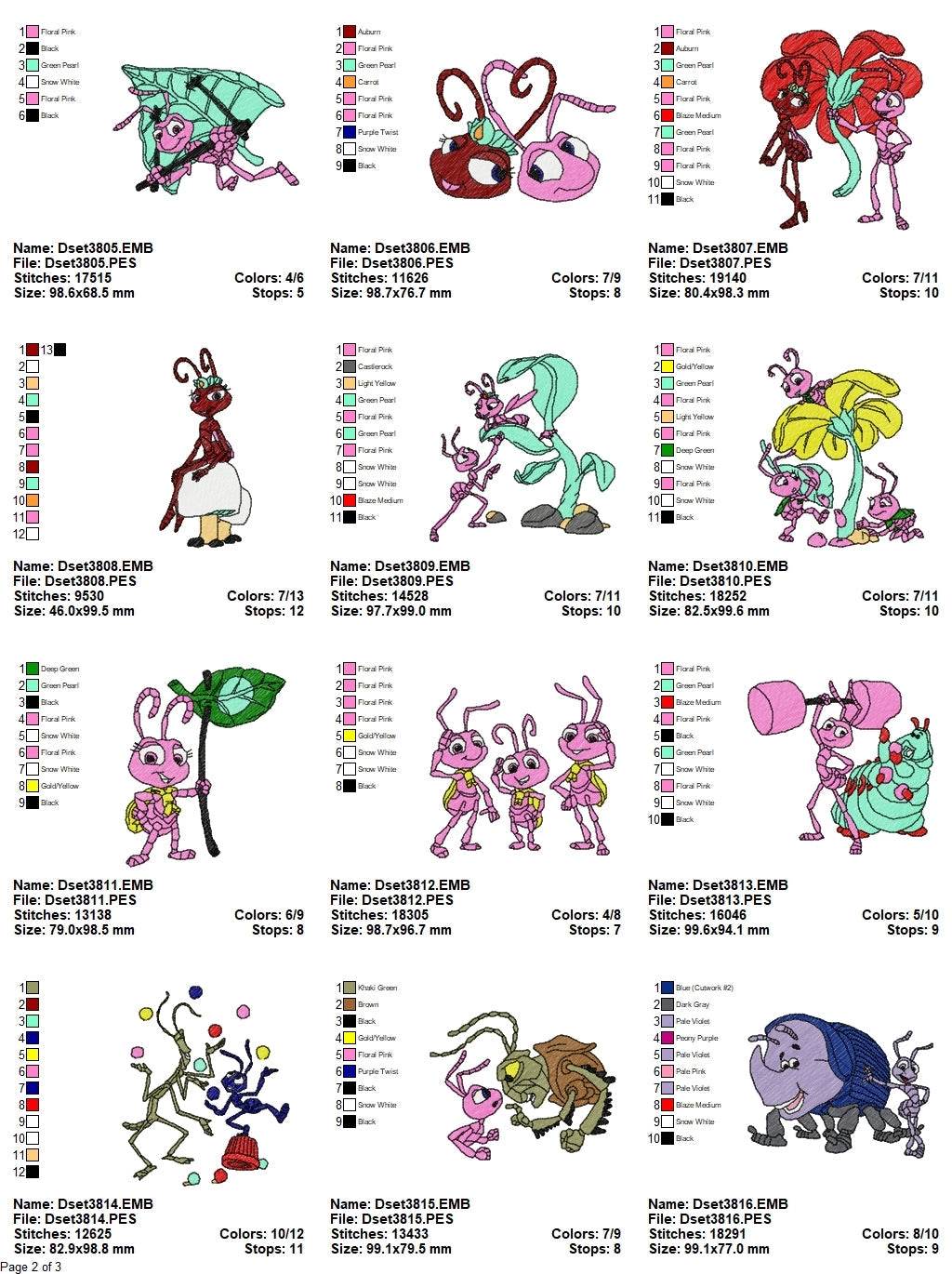 Bugs: A Miniature Adventure - Pack of 28 Designs - Embroidery Design