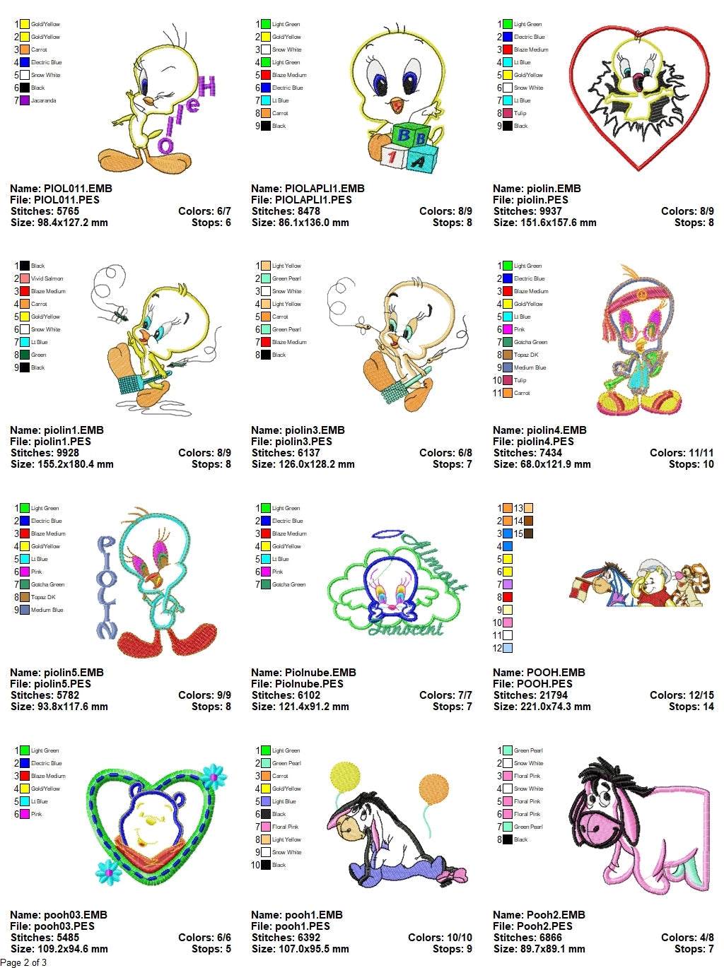 Appliqués Cartoons - Pack of 30 Designs - Embroidery Design