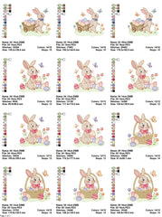 Easter Bunny Embroidery Designs - Cute Rabbit & Egg