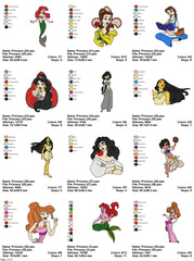 Disney Princess - Pack of 40 Designs - Embroidery Design