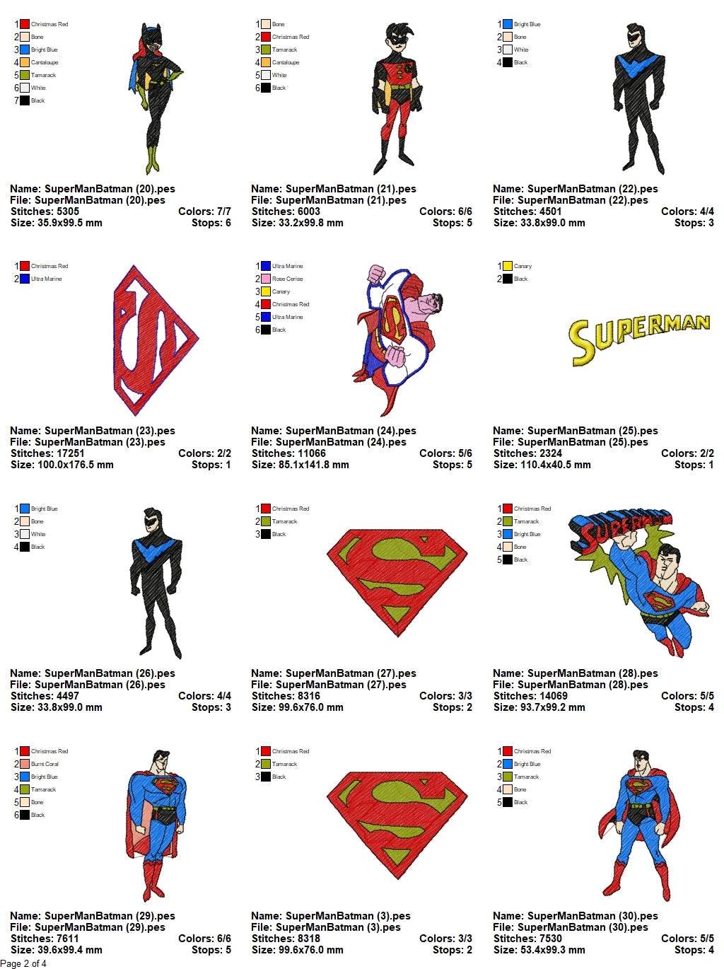 Super Heros - Pack of 46 Designs - Embroidery Design