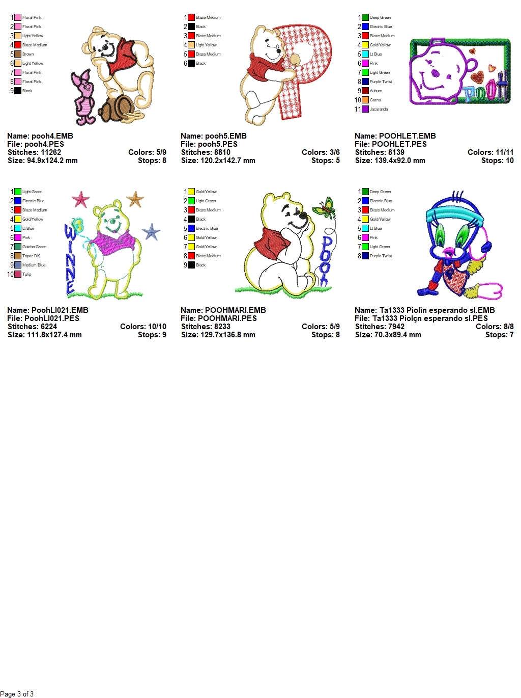 Appliqués Cartoons - Pack of 30 Designs - Embroidery Design