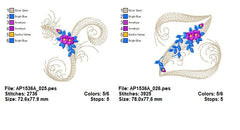 Floral Monogram Embroidery Alphabet – Complete A to Z Set - FineryEmbroidery