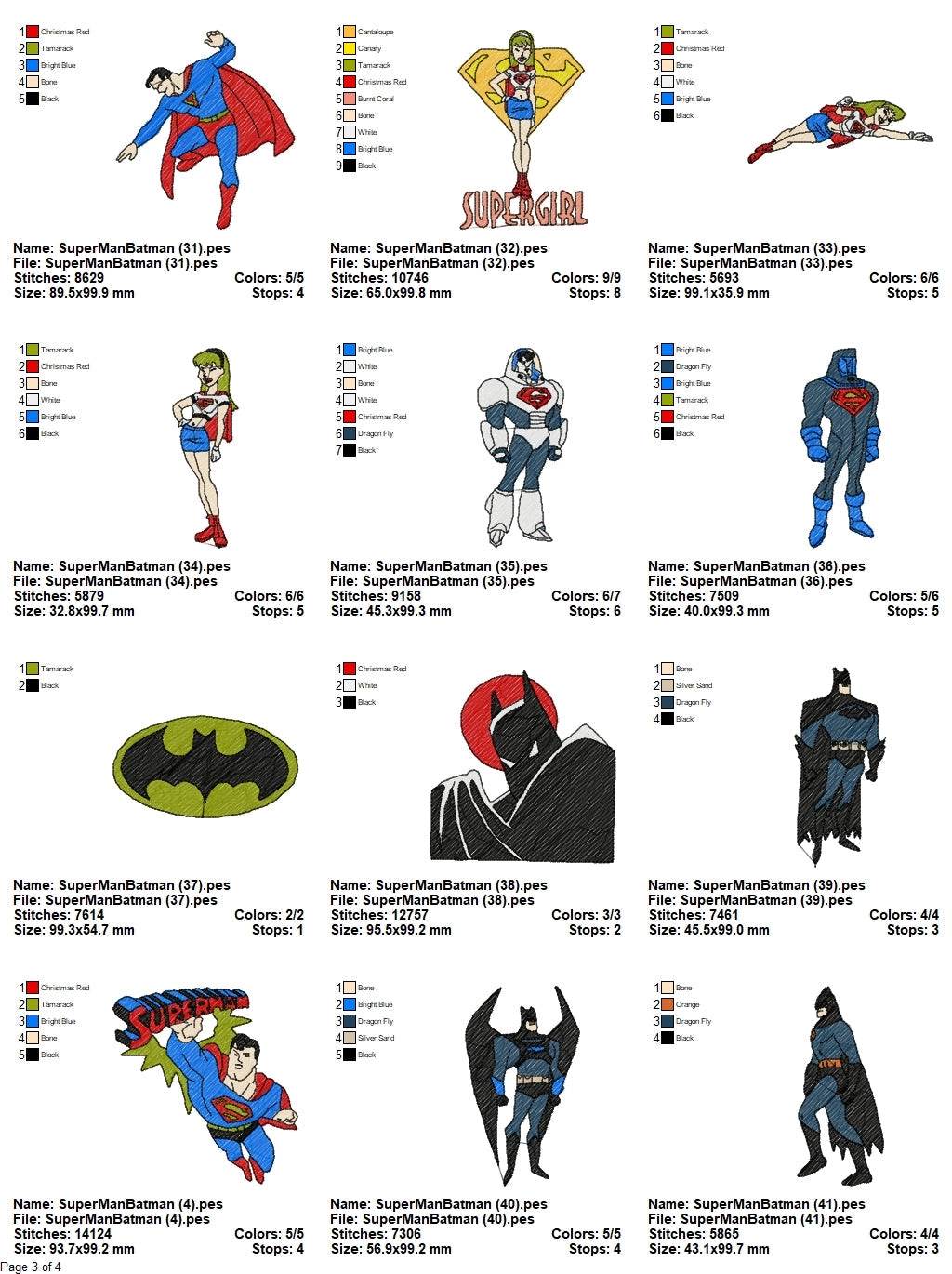 Super Heros - Pack of 46 Designs - Embroidery Design