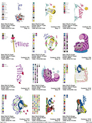 Magical Alice in Wonderland Embroidery Design Pack - 80 Unique Patterns!