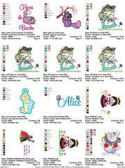 Magical Alice in Wonderland Embroidery Design Pack - 80 Unique Patterns!