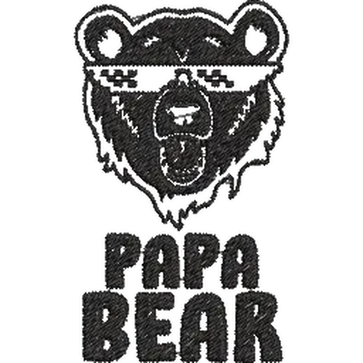 Papa-Bear - Father Embroidery Design - FineryEmbroidery