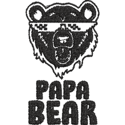 Papa-Bear - Father Embroidery Design - FineryEmbroidery