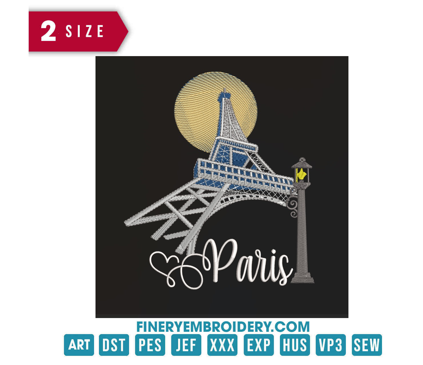 Paris Eiffel Tower : Embroidery Design