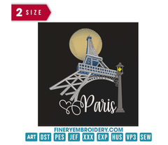 Paris Eiffel Tower : Embroidery Design - FineryEmbroidery