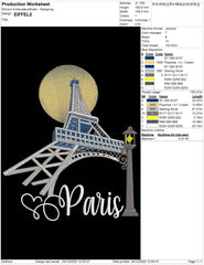 Paris Eiffel Tower : Embroidery Design - FineryEmbroidery