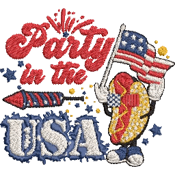 Party-in-the-USA - Embroidery Design FineryEmbroidery