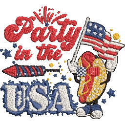 Party-in-the-USA - Embroidery Design - FineryEmbroidery