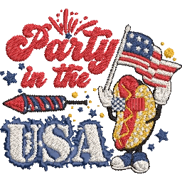 Party-in-the-USA - Embroidery Design - FineryEmbroidery