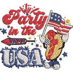 Party-in-the-USA - Embroidery Design - FineryEmbroidery