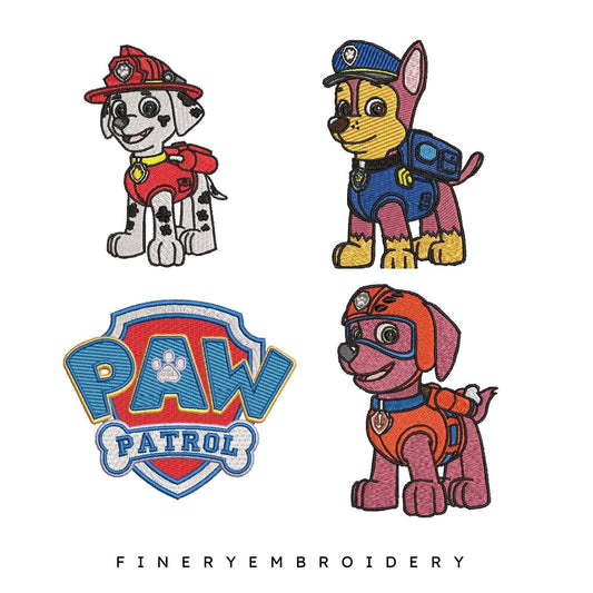 Paw Patrol Inspired Embroidery Designs: Exclusive Pack of 8 - FineryEmbroidery