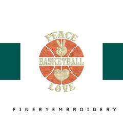 Peace-Love-Basketball - Basket Embroidery Design - FineryEmbroidery