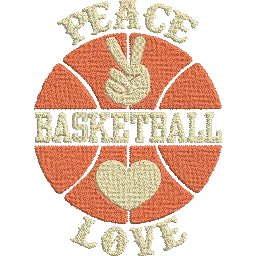 Peace-Love-Basketball - Basket Embroidery Design - FineryEmbroidery