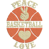 Peace-Love-Basketball - Basket Embroidery Design - FineryEmbroidery