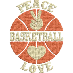 Peace-Love-Basketball - Basket Embroidery Design - FineryEmbroidery