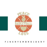 Peace-Love-Basketball - Basket Embroidery Design - FineryEmbroidery