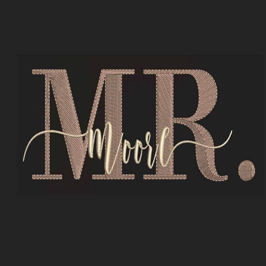 Personalized Mr. & Mrs. Embroidery Pack with Customizable Family Name - FineryEmbroidery