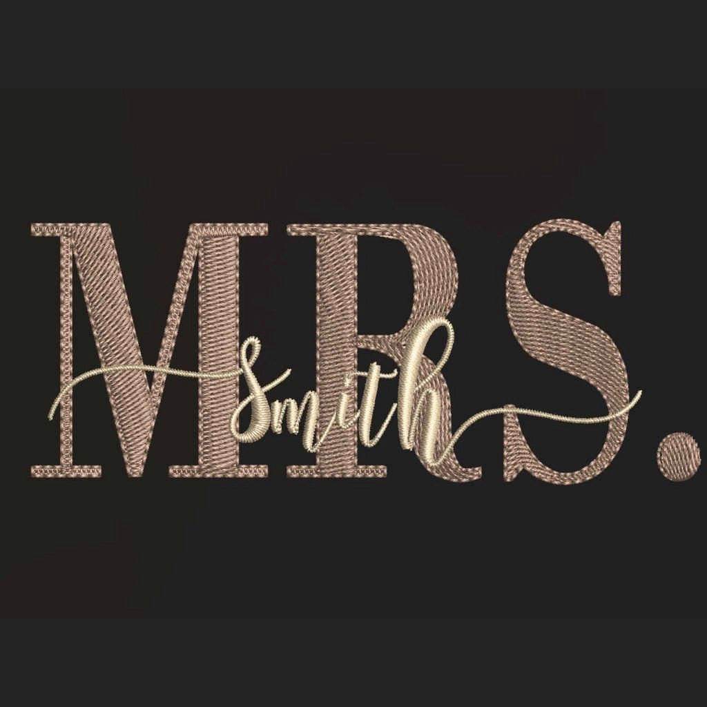 Personalized Mr. & Mrs. Embroidery Pack with Customizable Family Name - FineryEmbroidery