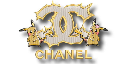 Pikachu - Chanel Inspired Embroidery Design - FineryEmbroidery