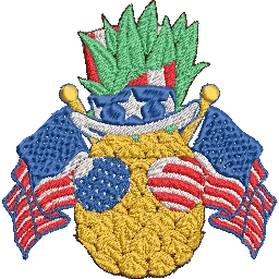 Pineapple-4th-of-July-Hawaii - Embroidery Design - FineryEmbroidery