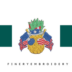 Pineapple-4th-of-July-Hawaii - Embroidery Design - FineryEmbroidery