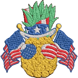 Pineapple-4th-of-July-Hawaii - Embroidery Design - FineryEmbroidery