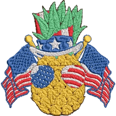 Pineapple-4th-of-July-Hawaii - Embroidery Design - FineryEmbroidery