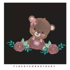 Pink Teddy bear - Embroidery design - FineryEmbroidery