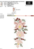 Elegant Floral Embroidery Design – Delicate Pink & Red Blooms