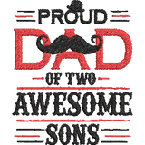 Proud-Dad-of-2-Awesome - Father Embroidery Design - FineryEmbroidery