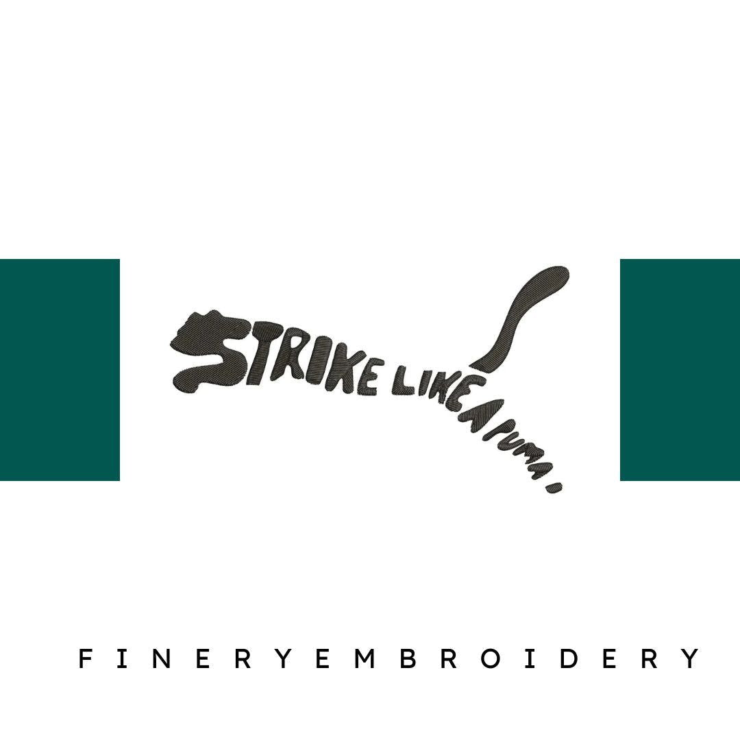 Puma logo - Strike like a Puma - Embroidery Design - FineryEmbroidery