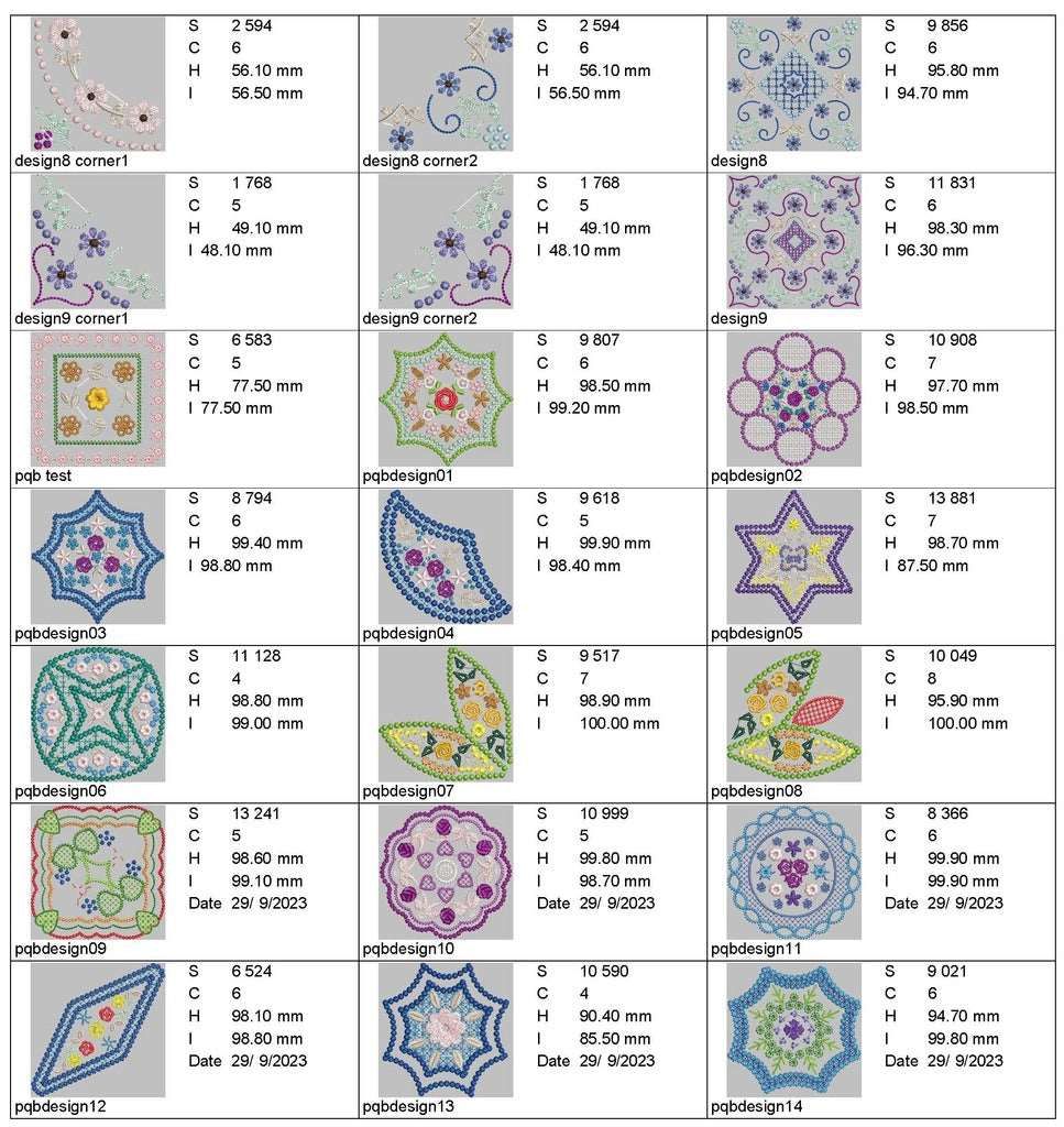 Quilt blocks borders: Embroidery Design Pack - FineryEmbroidery