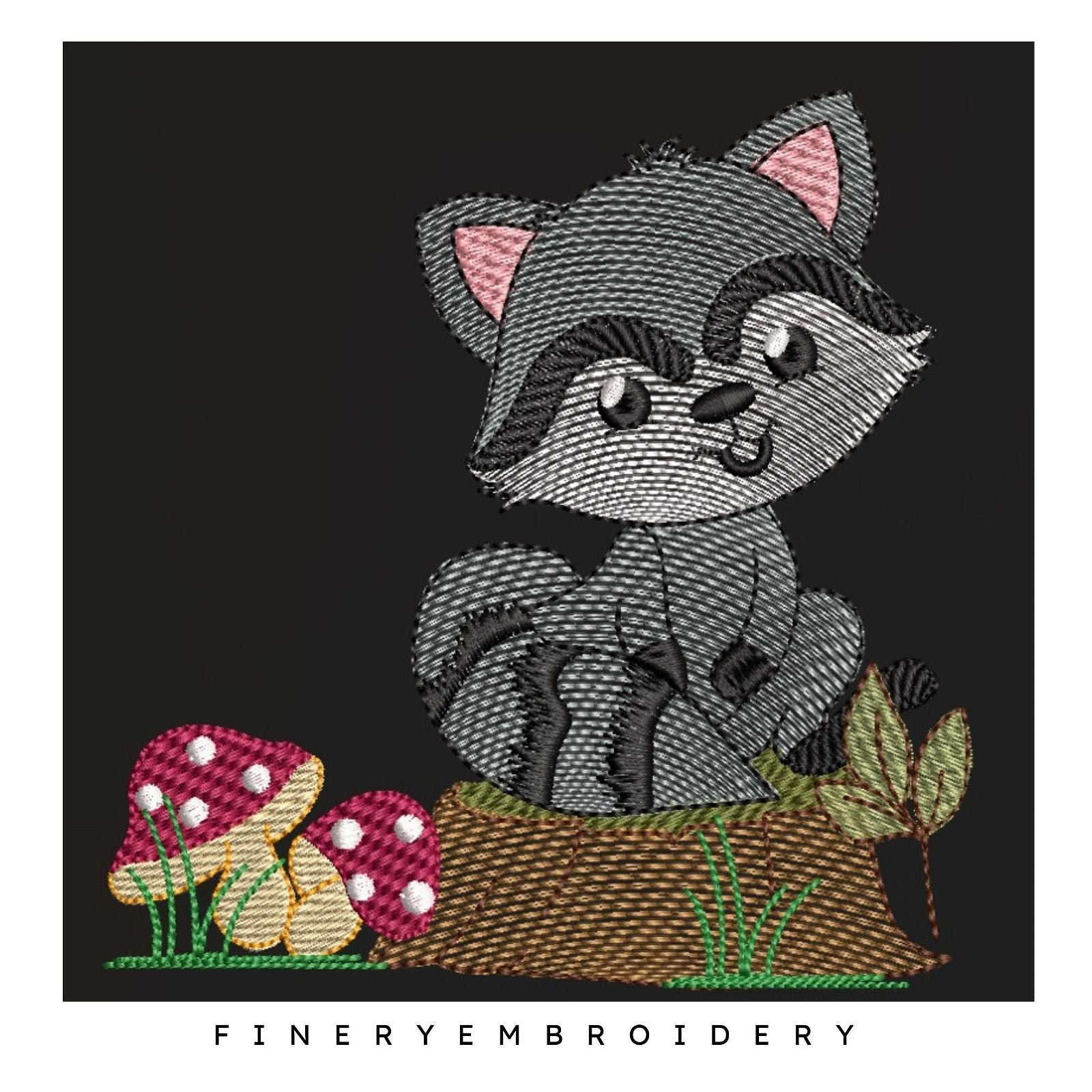 Racoon - Embroidery design - FineryEmbroidery