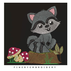 Racoon - Embroidery design - FineryEmbroidery