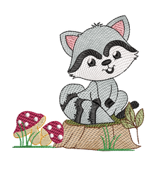 Racoon - Embroidery design - FineryEmbroidery