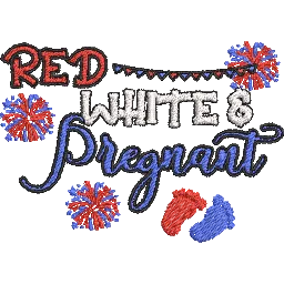 Red-White-Pregnant - Embroidery Design - FineryEmbroidery